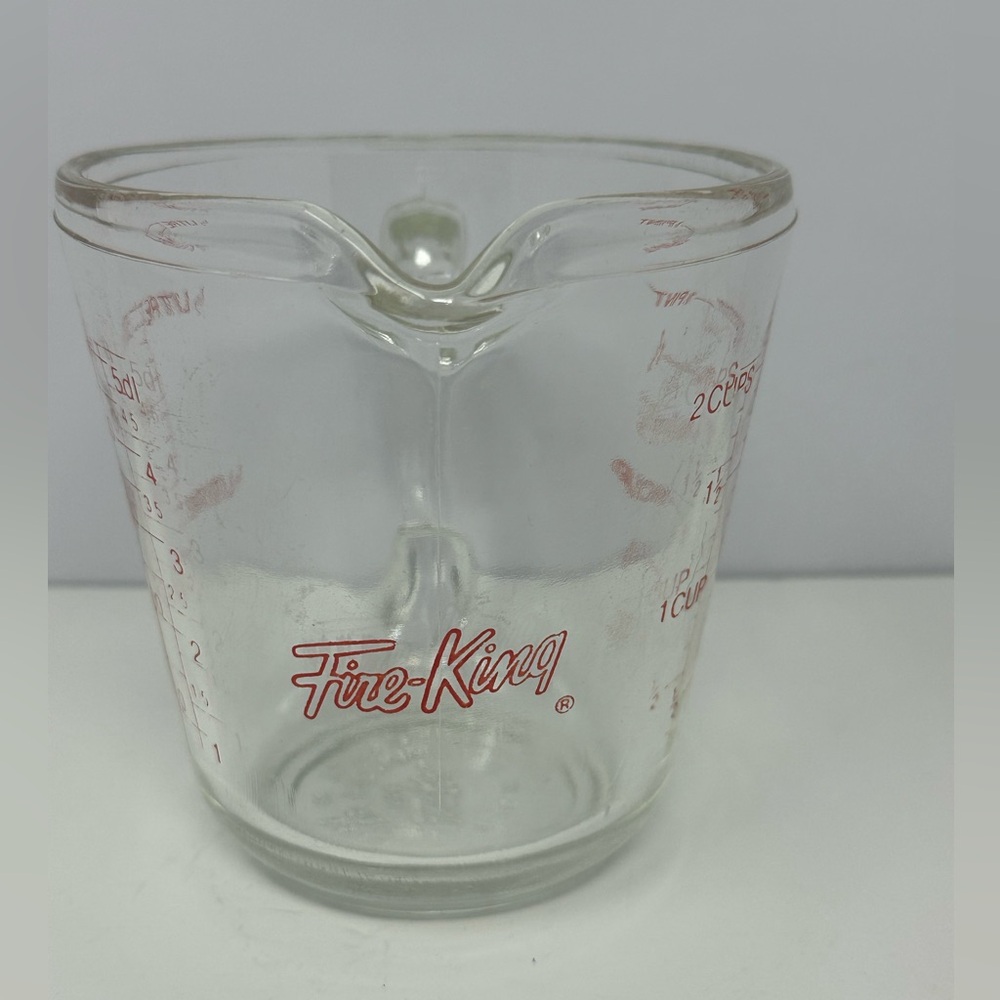 VTG Fire-King #498 Anchor Hocking 2 Cup Pint Glass Measuring Cup D Handle USA